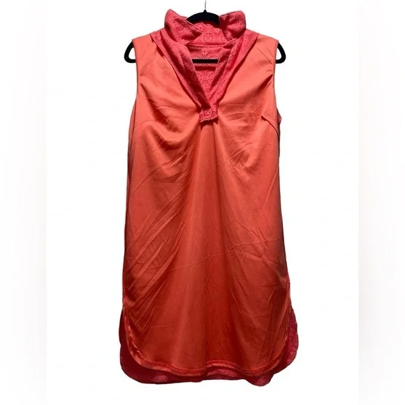 Allison Brittney Lace Pink/Peach Knee Length Geometric Design Dress Size Large - Picture 8 of 12